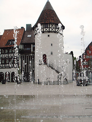 Fountain array in the town centre