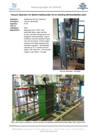 16 t/h - Vacuum deaerator