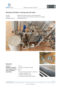 24 m³/h - Ceramic membrane system