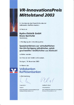VR Innnovationspreis 2003