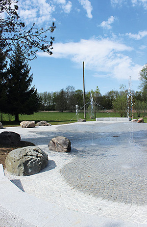 Water feature in a green environment