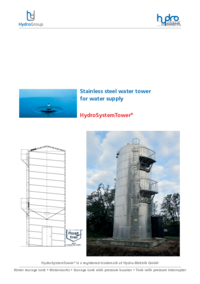 HydroSystemTower® - Stainless steel water tower for water supply