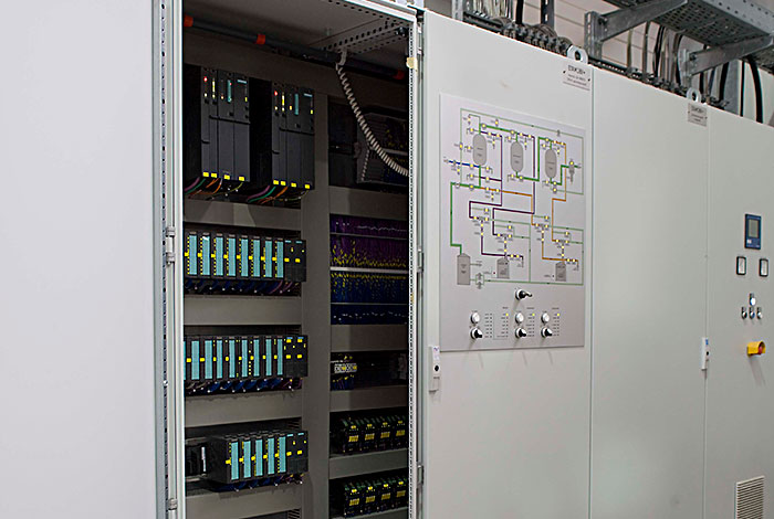 Control cabinet with PLC for EMSR