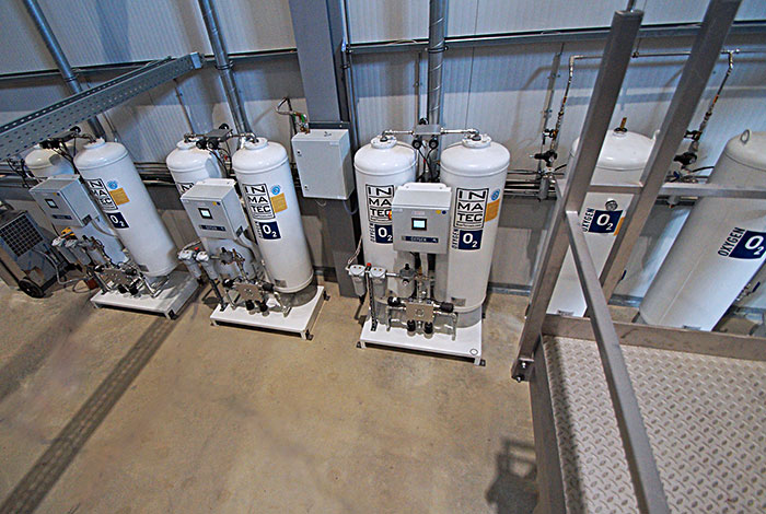 Oxygen generators as seen from above